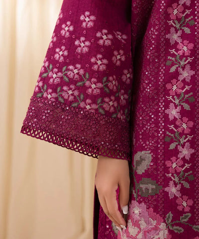 SAPPHIRE - 3PC LAWN SEQUIN EMBROIDERED SHIRT WITH CHIFFON EMBROIDERED DUPATTA AND TROUSER - HZG2093