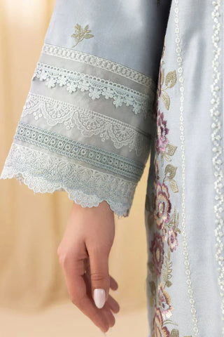 SAPPHIRE - 3PC DHANAK EMBROIDERED SHIRT WITH CHIFFON EMBROIDERED DUPATTA AND TROUSER - HZG2551