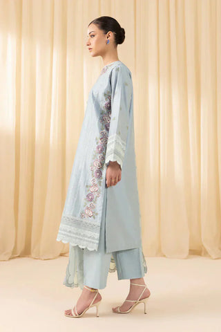 SAPPHIRE - 3PC DHANAK EMBROIDERED SHIRT WITH CHIFFON EMBROIDERED DUPATTA AND TROUSER - HZG2551