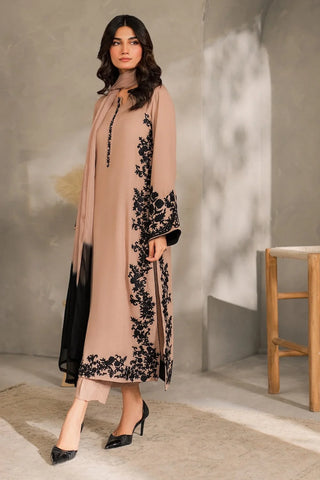 BATIK - 3PC DHANAK EMBROIDERED SHIRT WITH TYE AND DYE CHIFFO DUPATTA AND TROUSER - HZU2480