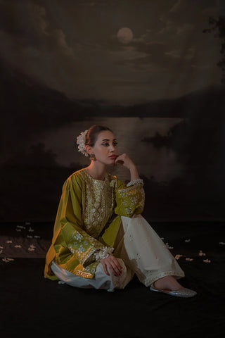 URGE - 2PC LAWN EMBROIDERED SHIRT AND EMBROIDERED TROUSER - HZG2143
