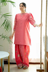 URGE - 2PC DHANAK EMBROIDERED SHIRT WITH EMBROIDERED TROUSER - HZG2605