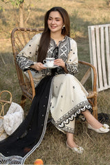 QALAMKAR - 3PC LAWN EMBROIDERED SHIRT WITH CHIFFON EMBROIDERED DUPATTA AND TROUSER - HZG2230