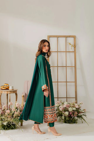 BATIK - 3PC DHANAK EMBROIDERED SHIRT WITH CHIFFON DUPATTA AND TROUSER - HZU2591