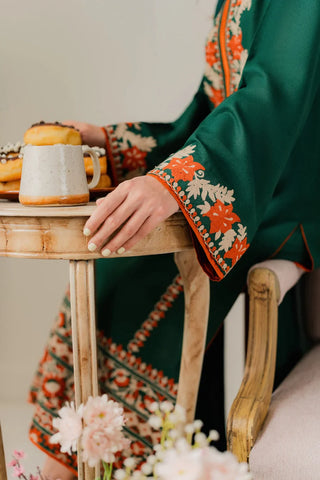 BATIK - 3PC DHANAK EMBROIDERED SHIRT WITH CHIFFON DUPATTA AND TROUSER - HZU2591