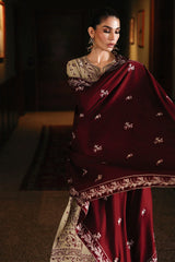 NUREH - 3PC DHANAK EMBROIDERED SHIRT DHANAK EMBROIDERED SHAWL AND TROUSER - HZG3164