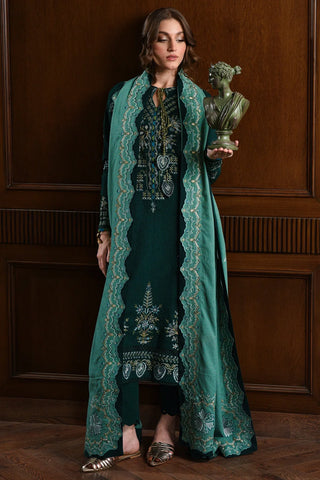 BATIK - 3PC DHANAK  EMBROIDERED SHIRT WITH DHANAK EMBROIDERED SHAWL AND TROUSER - HZU2525