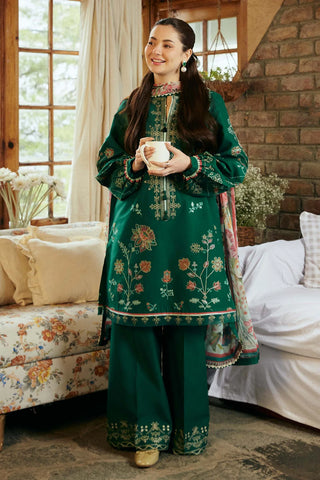 ZARA SHAH JAHAN - 3PC LAWN EMBROIDERED SHIRT WITH MANAAR PRINTED DUPATTA AND TROUSER - HZG1672