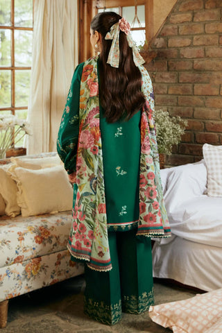 ZARA SHAH JAHAN - 3PC LAWN EMBROIDERED SHIRT WITH MANAAR PRINTED DUPATTA AND TROUSER - HZG1672