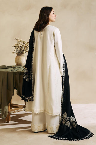 ZARA SHAH JAHAN - 3PC DHANAK EMBROIDERED SHIRT WITH DHANAK EMBROIDERED DUAPTTA AND TROUSER - HZG1397