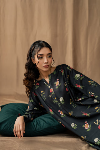 REPUBLIC WOMENSWEAR - 2PC KARANDI PRINTED SHIRT WITH KARANDI PRINTED TROUSER - HZG1817