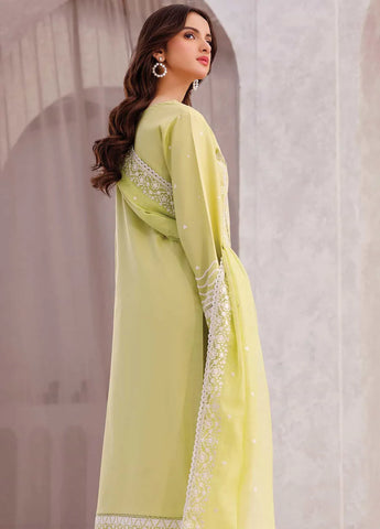 JAZMIN - 3PC LAWN EMBROIDERED SHIRT WITH ORGANZA EMBROIDERED DUPATTA AND TROUSER - HZG2157