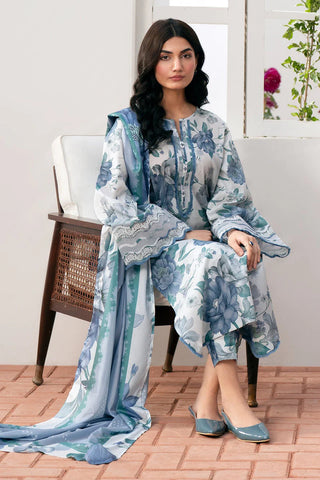 BAROQUE - 3PC KARANDI PRINTED SHIRT WITH KARANDI PRINTED DUAPTTA AND TROUSER - HZG1901