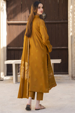 MIRAKHI - 3PC LAWN CHIKANKAARI EMBROIDERED SHIRT WITH JACQUARD PRINTED DUPATTA AND TROUSER - HZG2135