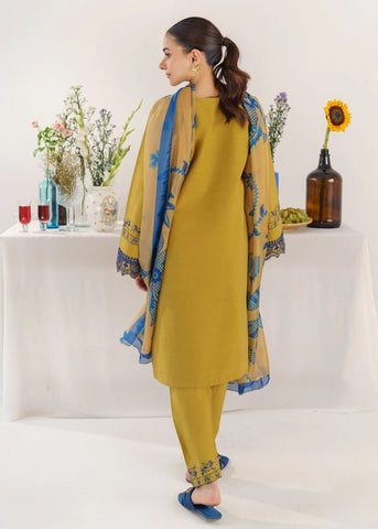 HANNA - 3PC KHADDAR EMBROIDERED SHIRT WITH TWILL PRINTED SHAWL AND TROUSER - HZG1784