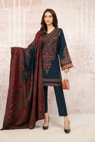 MARIA B - 3PC LAWN EMBROIDERED SHIRT WITH MANAAR PRINTED DUPATTA AND TROUSER - HZG1870