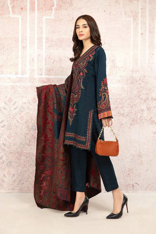 MARIA B - 3PC LAWN EMBROIDERED SHIRT WITH MANAAR PRINTED DUPATTA AND TROUSER - HZG1870