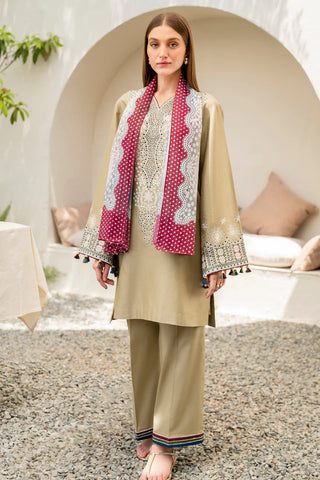 JAZMIN - 3PC LAWN EMBROIDERED SHIRT WITH MANAAR PRINTED DUPATTA AND TROUSER - HZG2086