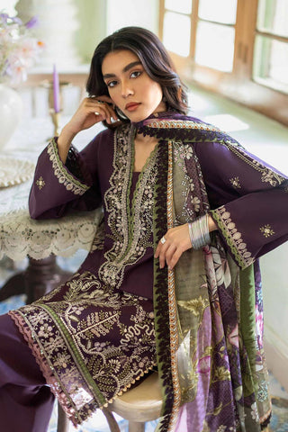 JAZMIN - 3PC LAWN EMBROIDERED SHIRT WITH MANAAR PRINTED DUPATTA AND TROUSER - HZG2084