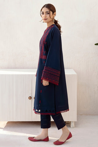 JAZMIN - 3PC DHANAK EMBROIDERED SHIRT WITH PASHMINA SHAWL AND TROUSER - HZG1300