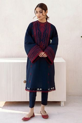 JAZMIN - 3PC DHANAK EMBROIDERED SHIRT WITH PASHMINA SHAWL AND TROUSER - HZG1300