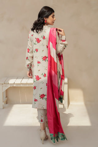 BAROQUE - 3PC KARANDI PRINTED SHIRT WITH KARANDI PRINTED DUAPTTA AND TROUSER - HZG1338