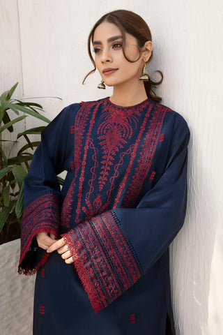 JAZMIN - 3PC DHANAK EMBROIDERED SHIRT WITH PASHMINA SHAWL AND TROUSER - HZG1300